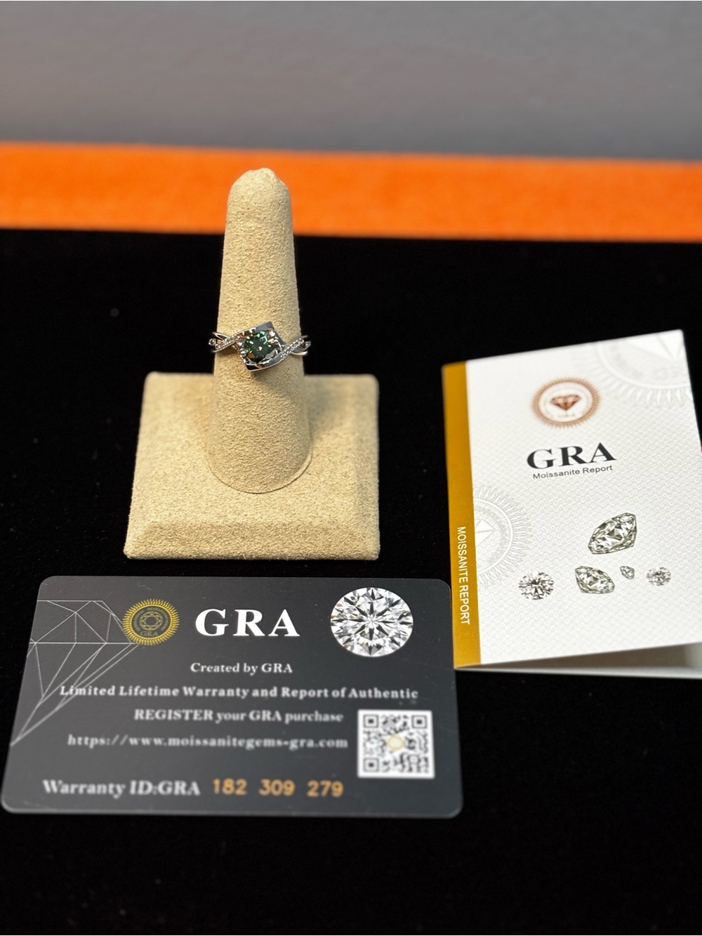 Silver Plated Moissanite Ring